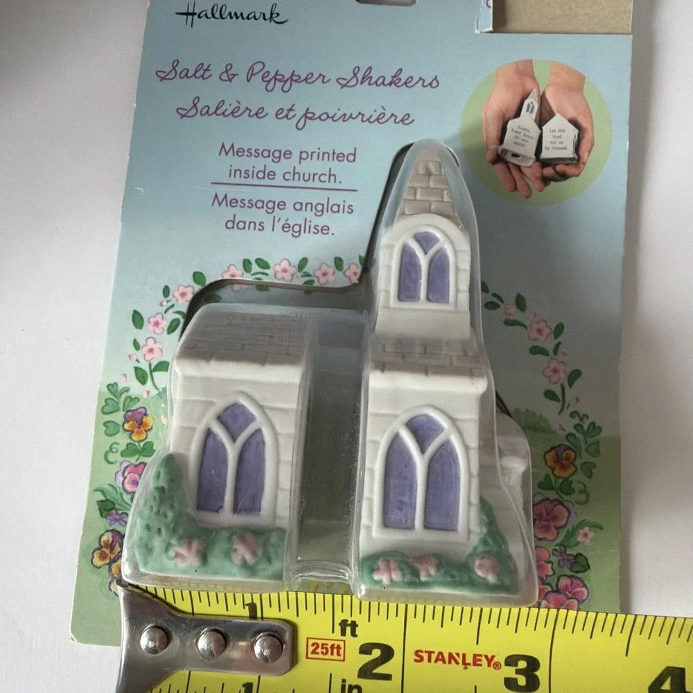 Vintage Church Rectory Steeple Hallmark Village Novelty Salt and Pepper Shakers